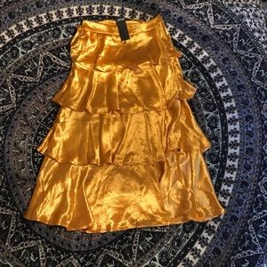 Golden silky skirt